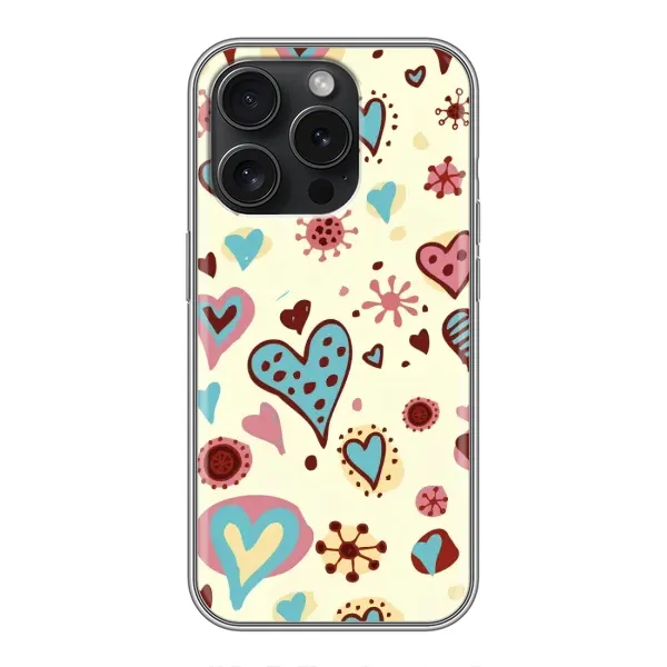 Чохол з принтом «Сердечки» для iPhone 16 Pro Чохол з принтом «Сердечки» для iPhone 16 Pro