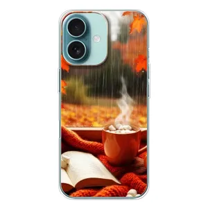 Чехол с принтом «Кофе и дождь» для iPhone 16