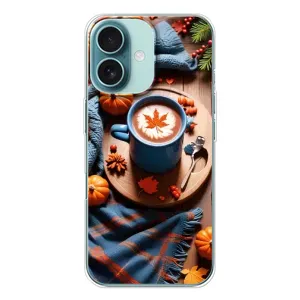 Чехол с принтом «Кофе и тыковки» для iPhone 16