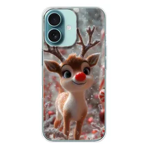 Яркий чехол для iPhone 16 с Зимними Оленятами