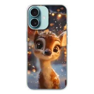 Чехол с принтом «Олененок среди гирлянд» для iPhone 16