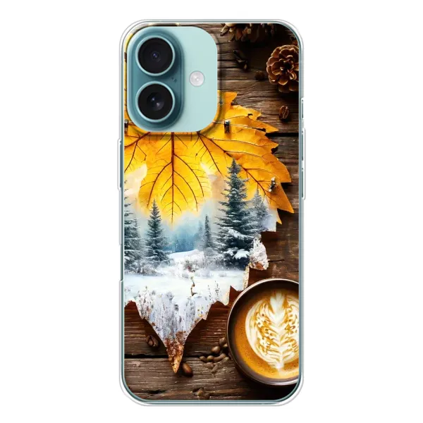 Чехол с принтом «Осенне-зимний кофе» для iPhone 16 Чехол с принтом «Осенне-зимний кофе» для iPhone 16