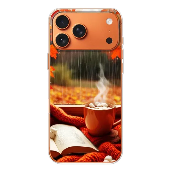 Чехол с принтом «Кофе и дождь» для iPhone 17 Pro Max