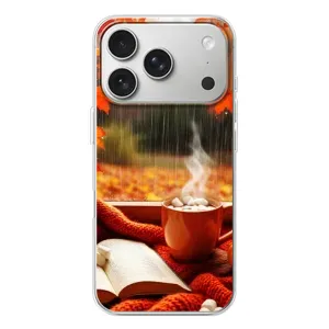 Чехол с принтом «Кофе и дождь» для iPhone 17 Pro