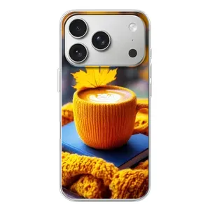 Чехол с принтом «Кофе на желтом пледе» для iPhone 17 Pro