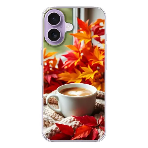 Чехол с принтом «Кофе и листья» для iPhone 17 Чехол с принтом «Кофе и листья» для iPhone 17