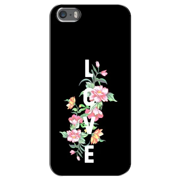 Чохол з принтом «Квіти LOVE» для iPhone 5 / 5s / SE