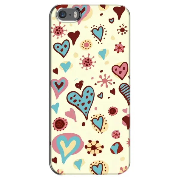 Чохол з принтом «Сердечки» для iPhone 5 / 5s / SE
