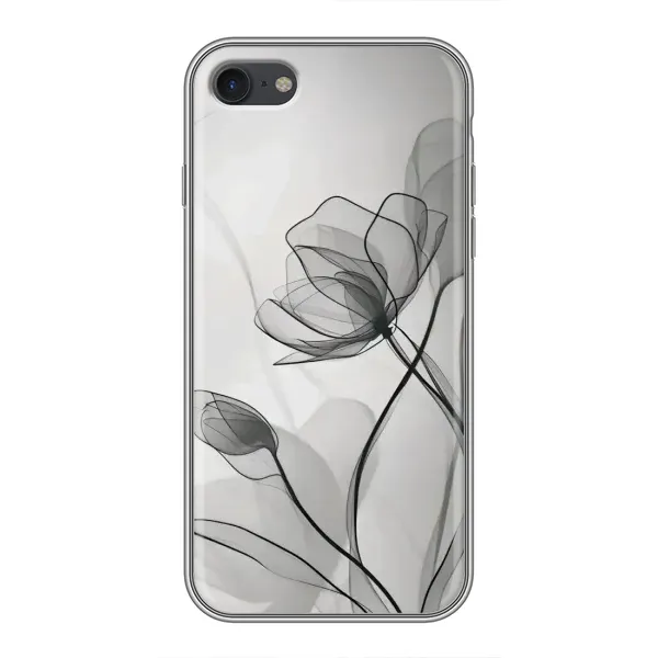 Чохол з принтом «Чорні квіти» для iPhone 6 / 6s