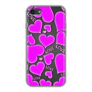 Чехлы для любимой на Епл 7 (VPrint) (Pink hearts)