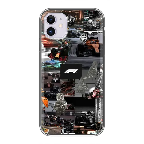 Чохол з принтом «Гоночний колаж Ф1» для iPhone 11