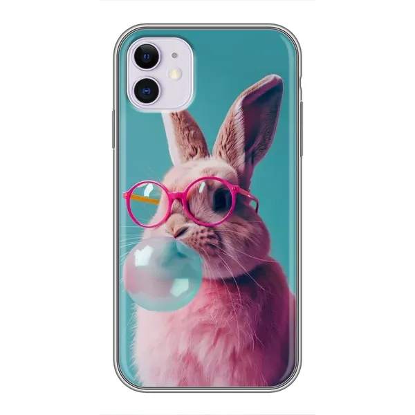 Чохол з принтом «Кролик в окулярах» для iPhone 11