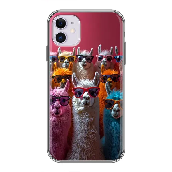 Чохол з принтом «Лами в окулярах» для iPhone 11