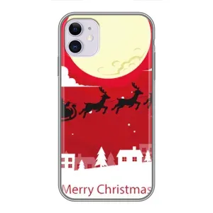 Рождественские Чехлы для iPhone 11 (VPrint) (Санта с оленями)