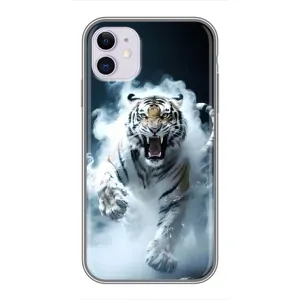Чохол з картинкою 'Хижаки' для iPhone 11 (Білий тигр у диму)