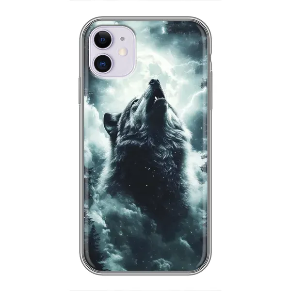 Чохол з принтом «Вовк у хмарах» для iPhone 11