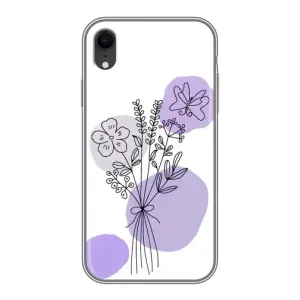 Силконовий чохол з принтом в квітах на iPhone Xr (Букет фіолетова абстракція)