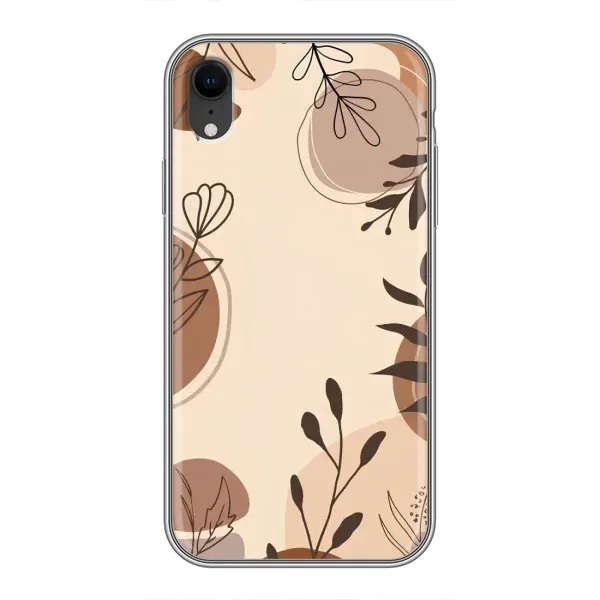Чохол з принтом «Коричневі квіти» для iPhone Xr