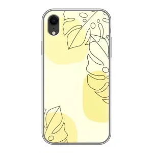 Силконовий чохол з принтом в квітах на iPhone Xr (Жовта монстера арт)