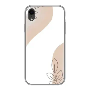 Силконовий чохол з принтом в квітах на iPhone Xr (Нюдова гілочка абстракція)