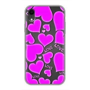 Чехлы для любимой на Епл Хр (VPrint) (Pink hearts)