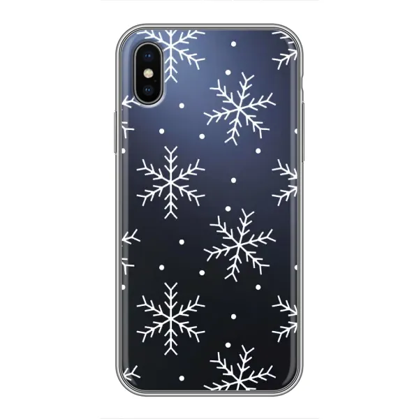 Чехол с принтом «Белые снежинки» для iPhone Xs