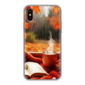Чехол с принтом «Кофе и дождь» для iPhone Xs