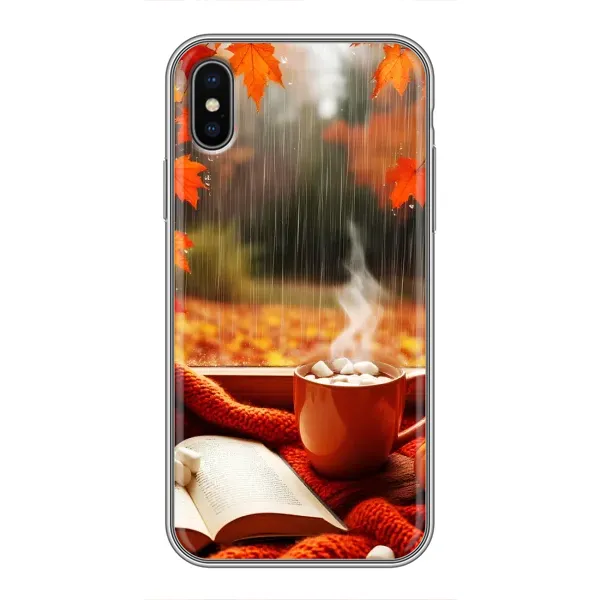 Чехол с принтом «Кофе и дождь» для iPhone Xs Чехол с принтом «Кофе и дождь» для iPhone Xs