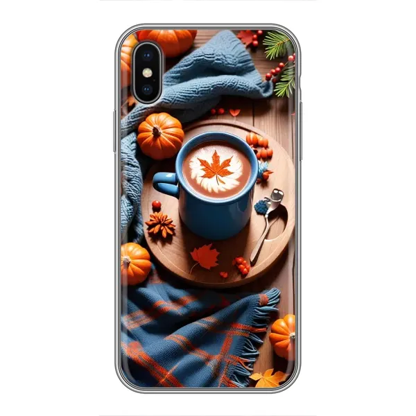 Чехол с принтом «Кофе и тыковки» для iPhone Xs Чехол с принтом «Кофе и тыковки» для iPhone Xs