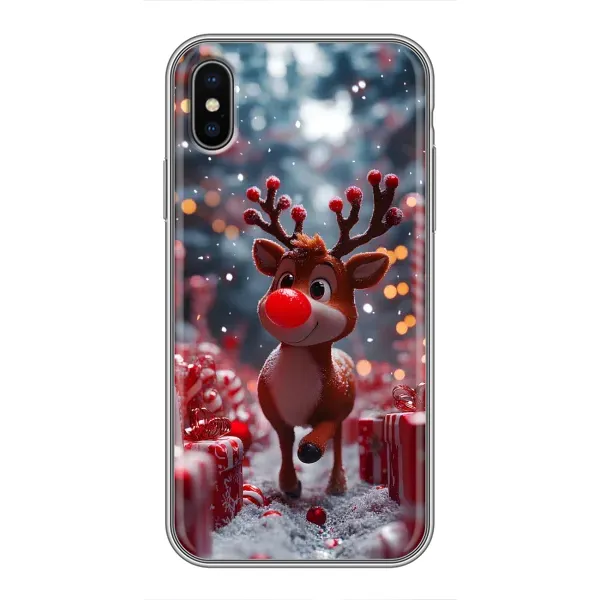 Чехол с принтом «Олень среди подарков» для iPhone Xs Чехол с принтом «Олень среди подарков» для iPhone Xs