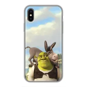 Чохол з мультфільмом Шрек на iPhone Xs (Шрек та Осел)
