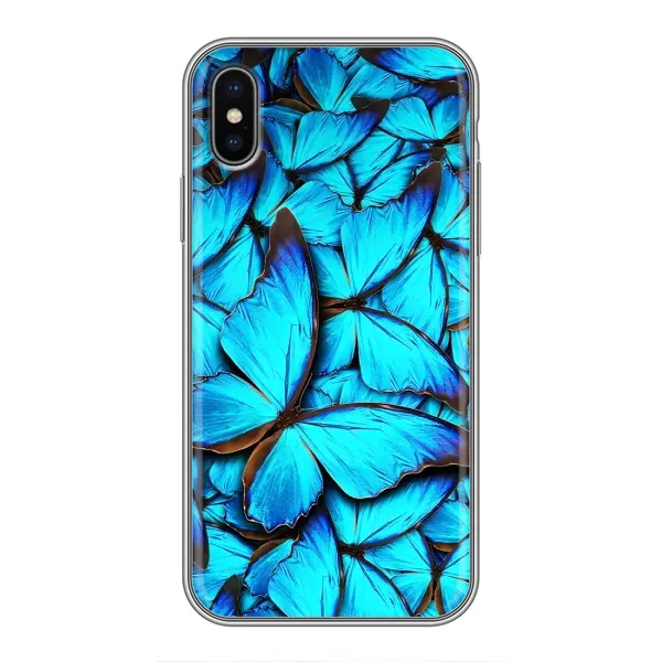 Чохол з принтом «Сині метелики» для iPhone Xs Чохол з принтом «Сині метелики» для iPhone Xs