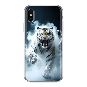 Чохол з принтом «Білий тигр у диму» для iPhone Xs