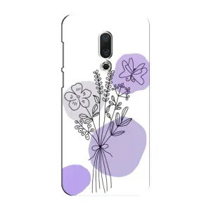 Силконовий чохол з принтом в квітах на Meizu 15 Plus (Букет фіолетова абстракція)