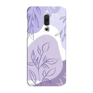 Силконовий чохол з принтом в квітах на Meizu 15 Plus (Фіолетове листя абстракція)