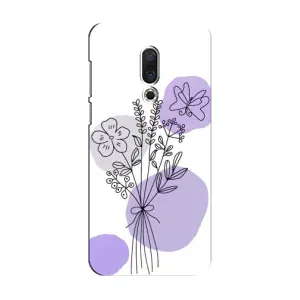 Силконовий чохол з принтом в квітах на Meizu 15 (Букет фіолетова абстракція)