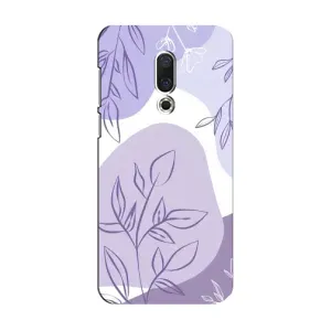 Силконовий чохол з принтом в квітах на Meizu 15 (Фіолетове листя абстракція)