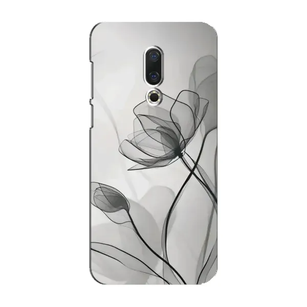 Чохол з принтом «Чорні квіти» для Meizu 16 Plus