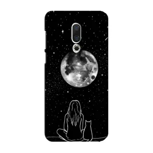 Чохол з принтом «Дівчина з котом» для Meizu 16 Plus