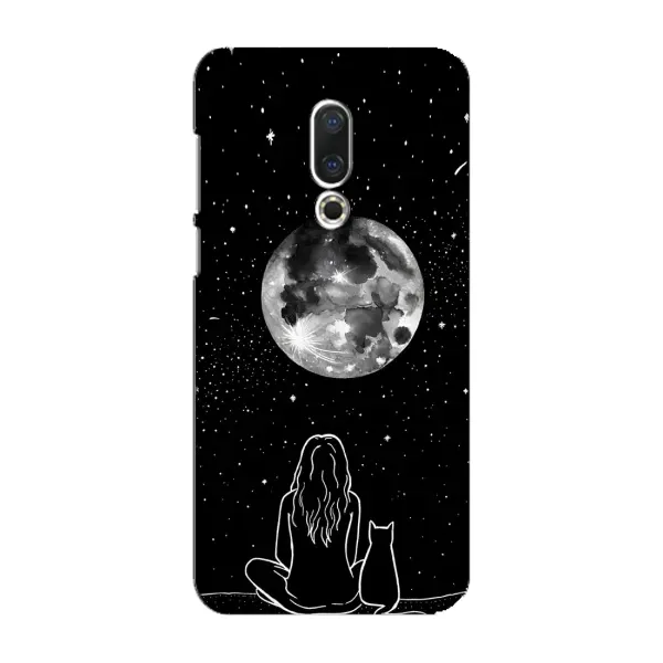 Чохол з принтом «Дівчина з котом» для Meizu 16 Plus