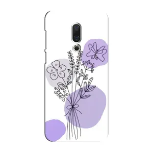 Силконовий чохол з принтом в квітах на Meizu 16 Plus (Букет фіолетова абстракція)
