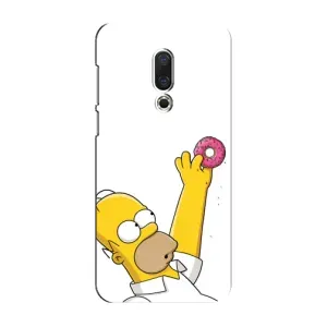 Чехол с Симпсонами для Meizu 16 Plus (VPrint) (Гомер с пончиком)