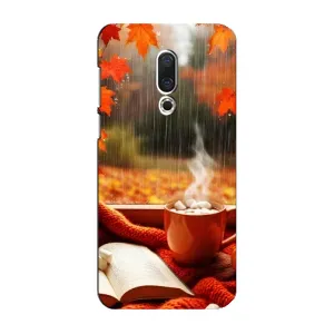 Чехол с уникальным дизайном «Осень с кофе» для Meizu 16 Plus (Кофе и дождь)