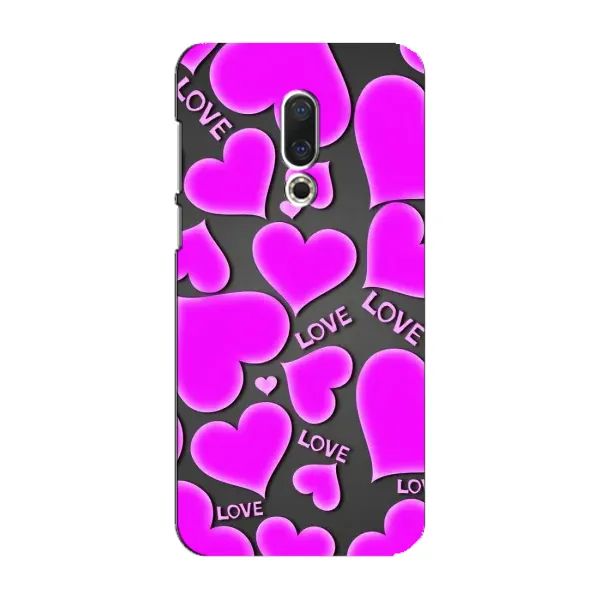 Чохол з принтом «Pink hearts» для Meizu 16 Plus