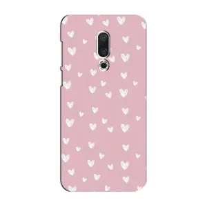 Чохол з принтом «Сердечки на рожевому» для Meizu 16 Plus