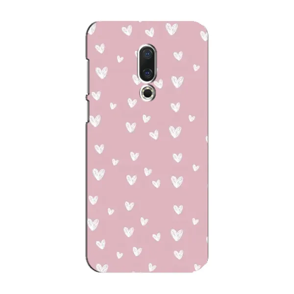 Чохол з принтом «Сердечки на рожевому» для Meizu 16 Plus