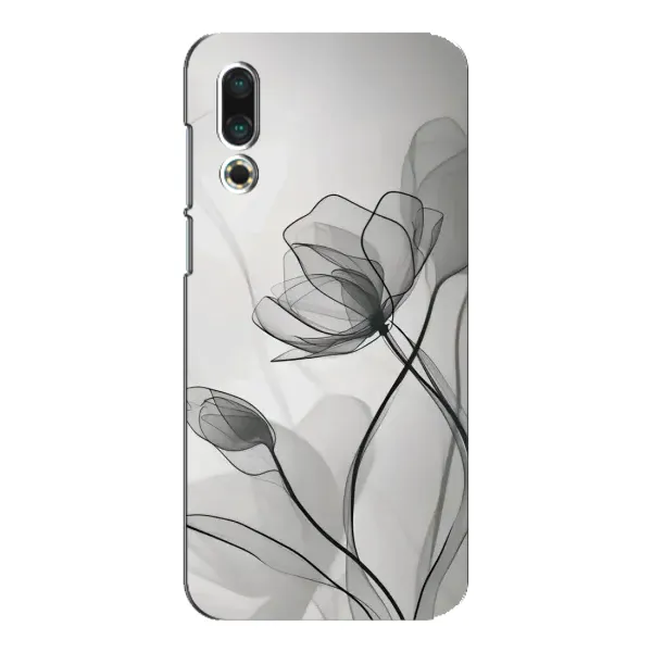 Чехол с принтом «Черные цветы» для Meizu 16s Чехол с принтом «Черные цветы» для Meizu 16s