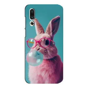 Чехол с принтом стильные животные для Мейзу 16с (Кролик в очках)