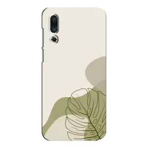 Силиконовый чехол с принтом в цветах на Meizu 16s (Зеленая монстера дизайн)