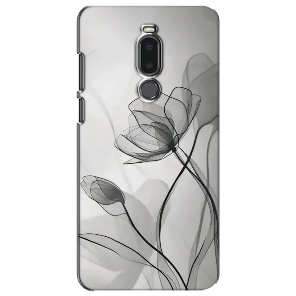 Чехол с принтом «Черные цветы» для Meizu Note 8